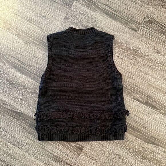 Club Monaco Fringe Trim Sleeveless Sweater Top - Picture 6 of 6